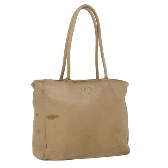 PRADA Tote Bag Lamb Skin Beige - Picture 1 of 16